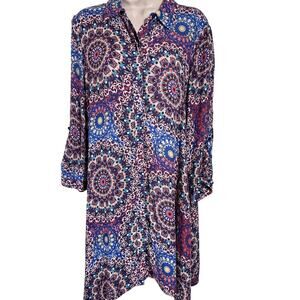 Cupio Button-up Shirt Dress, Women's Size Medium